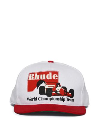 Rhude racing-car baseball cap - men - Fabric - One Size - White
