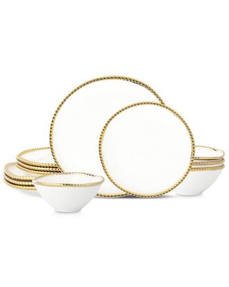 Christian Siriano Akoya 12pc Porcelain Dinnerware Set
