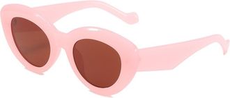 Generic Small Frame Men Outdoor Sunglasses Commuter Sports Vacation Women Sun Glasses(Pink)