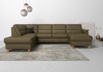 HOME AFFAIRE Wohnlandschaft »Palmera U-Form, B: 308 cm« optional Bettfunktion & Bettkasten, Federkern