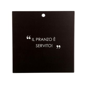 KASANOVA Sottopentola nero 20x20 cm con scritta in stoneware