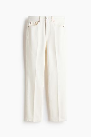 H&M Slim Straight High Ankle Jeans - White