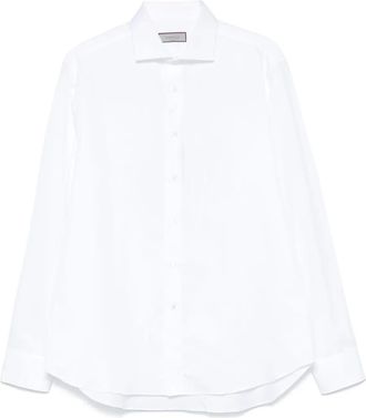 Canali Camicia con spacchetto sul collo - Bianco