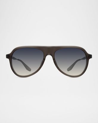 Barton Perreira Men & apos;s Vedretta Acetate Aviator Sunglasses
