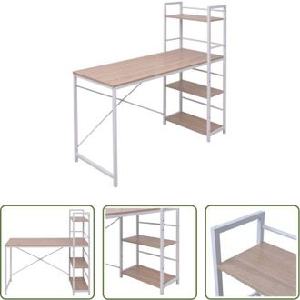 vidaXL vidaXL Scrivania con scaffali - Scrivania con Libreria a 4 Livelli Rovere