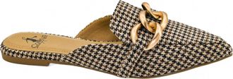 Corkys Footwear Womens Playin For Keeps Slip-On Flats In Black & Tan Houndstooth