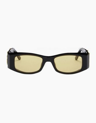 Palm Angels Mens Mens Angel Rectangle Sunglasses - Black - Size: ONE size