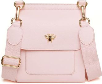 Alice Wheeler Bloomsbury Cross Body Bag Luxury Shoulder Bag Vegan Leather for Women (Pastel Pink)