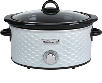 Brentwood 4.5Qt Slow Cooker Scallop Pattern