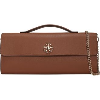 Gorski Top Handle Rectangle Leather Crossbody Bag in Beige at Nordstrom