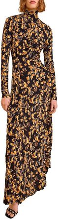 Ulla Johnson Koa Jersey Ruched Front Turtleneck Dress