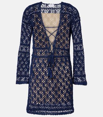 Anna Kosturova Bianca crochet cotton minidress