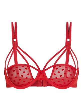 Marlies Dekkers Bh met hartprint en bandje - Rood