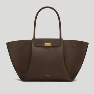 DeMellier The New York in Mocha Small Grain Leather Shoulder bag
