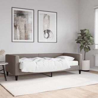 vidaXL Vidaxl - Furniture Limited - Sof&aacute; Cama Con Colch&oacute;n Tela Gris Taupe 90x200