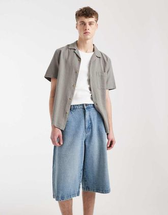 Redefined Rebel Evan - Pantaloncini di jeans ampi azzurri-Blu