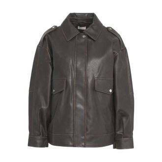 Liu Jo Light Jackets, female, Brown, Size: L Coated Fabric Jacket