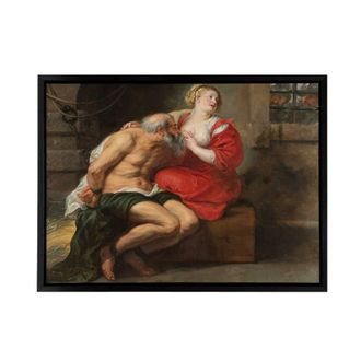 Artery8 Peter Paul Rubens Cimon & Pero Framed Canvas Wall Art Print | Size: W24 x H32