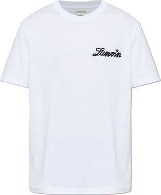 Lanvin T-shirt met Logo - Heren - T-shirts - Wit - XL - Katoen - Tops