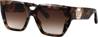 Philipp Plein Vang de essentie van stijl - Dames - Zonnebrillen - Bruin - 57 MM - Accessoires