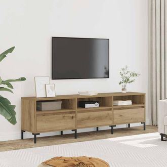 Berkfield Home TV Cabinet Artisan Oak 150x30x44.5 cm Engineered Wood in Brown