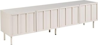 Beliani Mobile TV soggiorno Camera da letto 4 ante MDF Gambe in metallo Cashmere Beige chiaro Clunes