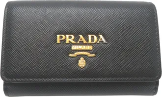 Prada Black Leather Coin Purse/Coin Case (Pre-Owned)