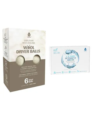 Pursonic Laundry Care Essentials Bundle: 100 Detergent Sheets & Pack of 6 Wool Dryer Balls