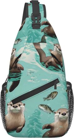 Generic Otters Crossbody Bag Anti Theft Shoulder Bag Trendy Chest Backpack For Women Cycling Runner