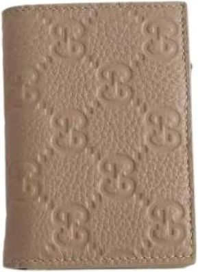 Gucci Pre-owned Wallets, female, Beige, Size: ONE SIZE Pre-owned GG emblem petit format Wallet