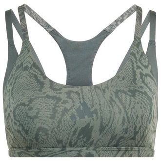 adidas Optime Workout Snake Strappy Light Support Sport-BH f&uuml;r Damen | oliv/grau