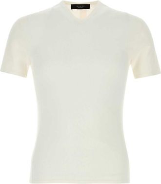 Gucci Off White V Neck T-Shirt