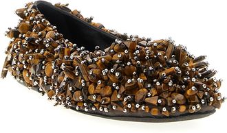 Dries Van Noten Womens Brown Viscose Ballet Flats