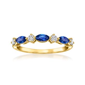 RS Pure by Ross-Simons Lab-Grown Sapphire and. Lab-Grown Diamond Ring in 18kt Gold Over Sterling