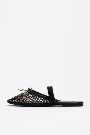Bimba & Lola Mesh Slingback Ballerina With Stones in Black at Nordstrom, Size 36