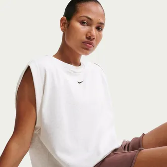 Nike Womens Nike Sportswear Chill Terry Oversized Tank Top in Brown | IF0569-051