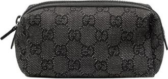 Gucci Pre-owned Denim Pouch - Dames - Vintage Clutch - Grijs - ONE Size - Denim - Vintage