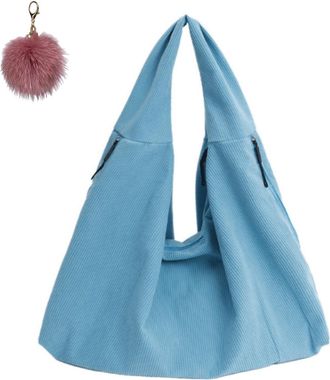 Generic Slouchy Hobo Underarm Satchel for Women,Corduroy Trendy Wide Strap Shoulder Bag,Retro Large Capacity Casual Tote Bag