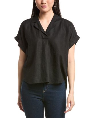 Eileen Fisher Notch Collar Linen Top