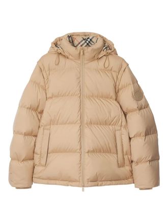 Burberry detachable sleeve puffer jacket - men - Fabric - S - Neutrals