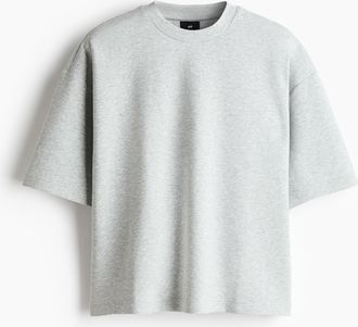 H&M Scuba-T-Shirt in Oversized Fit - Hellgraumeliert