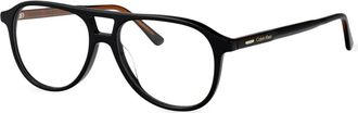Calvin Klein Occhiali tondi con doppio ponte - Nero