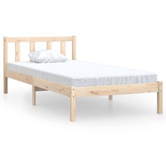 Berkfield Home Bed Frame Solid Wood Pine 75x190 cm Small Single in Light Tan