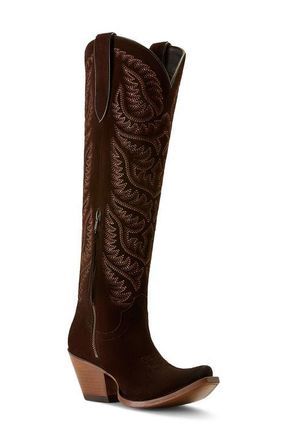 Ariat Laramie X Toe Knee High Western Boot in French Roast Suede at Nordstrom, Size 9.5