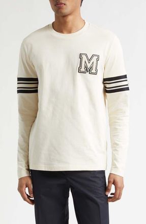 Moncler Logo Patch Long Sleeve T-Shirt in Antique White at Nordstrom, Size Xxx-Large