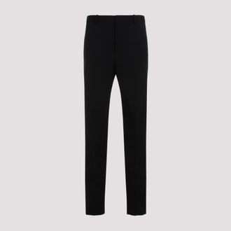 Saint Laurent Black Straight Hem Wool Trouser