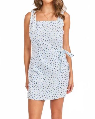 Sadie & Sage Tidepool Wrap Over Mini Dress In White Blue