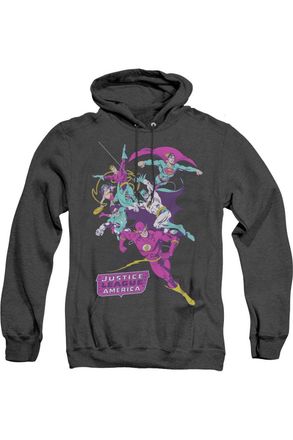 Gildan Justice League of America Colorful League Adult Heather Hoodie / Hooded Sweatshirt