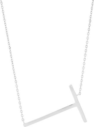 MAX + STONE Sterling Silver Large Sideways Block Initial Letter Necklace