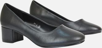 XY London Womens XY London Womens/Ladies Liberty Low Block Heel Court Shoes - Black - Size: 5